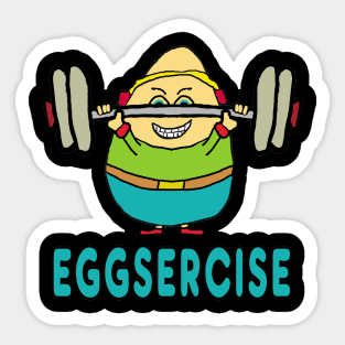 Eggsercise Egg Pun Exercise Sticker